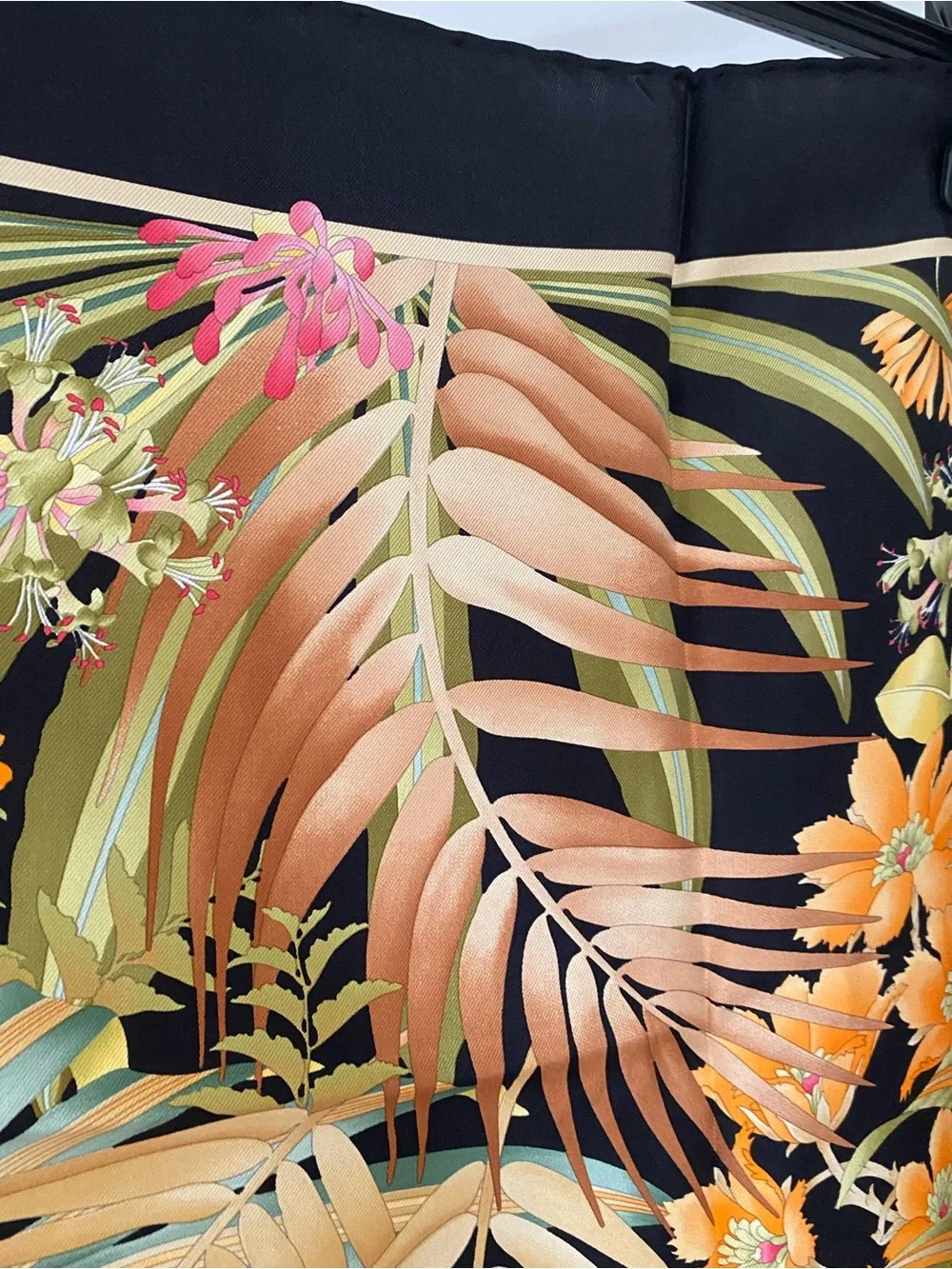 Salvatore Ferragamo Leopard Jungle Floral Silk Scarf